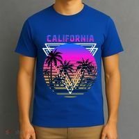 Palm Trees Retro Cali Long Beach Vintage Tropical California T-Shirt thumb 3
