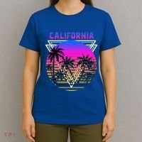 Palm Trees Retro Cali Long Beach Vintage Tropical California T-Shirt thumb 4