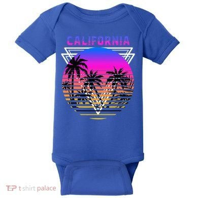 Palm Trees Retro Cali Long Beach Vintage Tropical California Baby Bodysuit