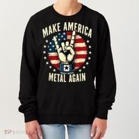 Patriotic Trump Rock Hand Make America Metal Again Women's Sweatshirt thumb 0