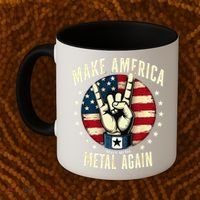Patriotic Trump Rock Hand Make America Metal Again Coffee Mug thumb 2