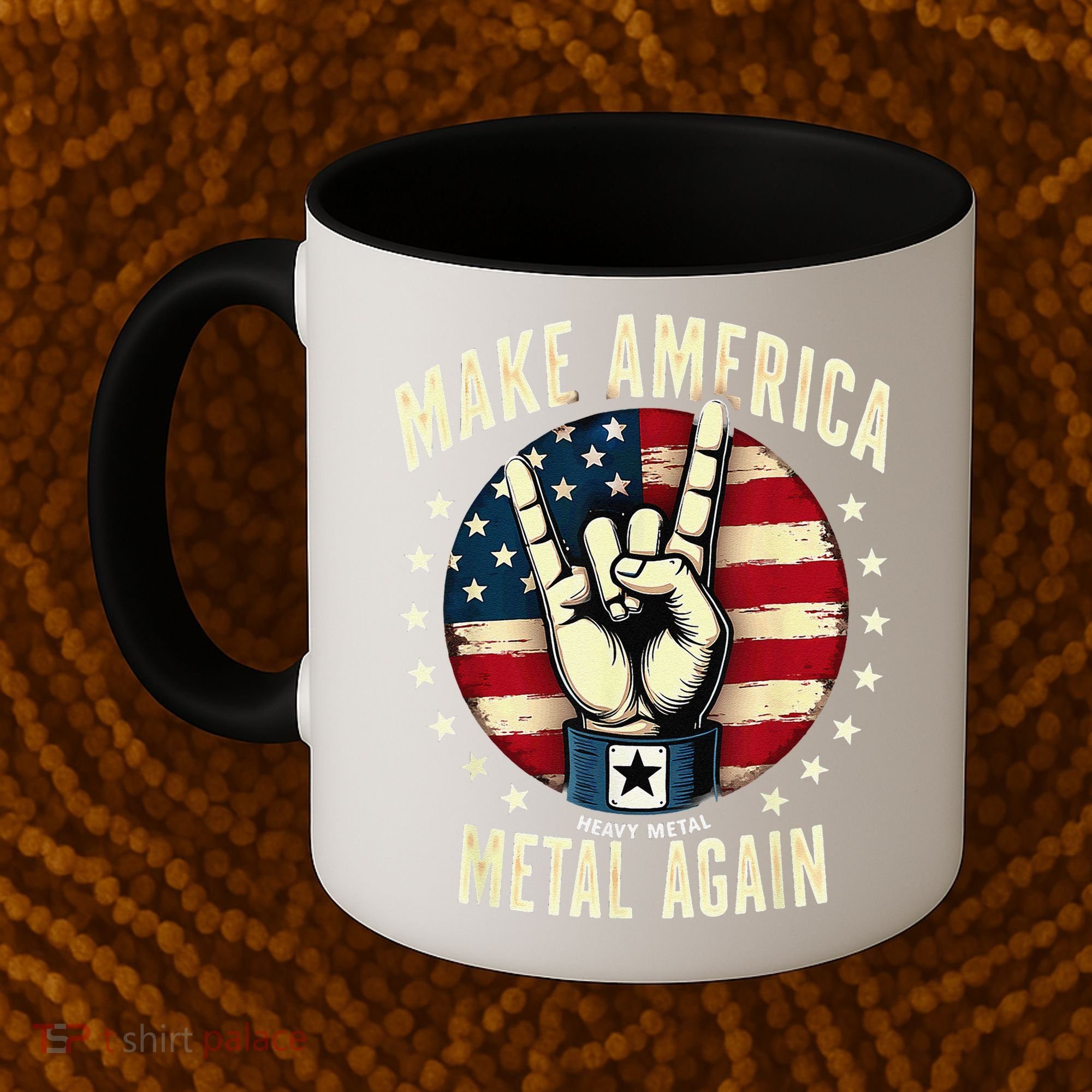 Patriotic Trump Rock Hand Make America Metal Again Coffee Mug