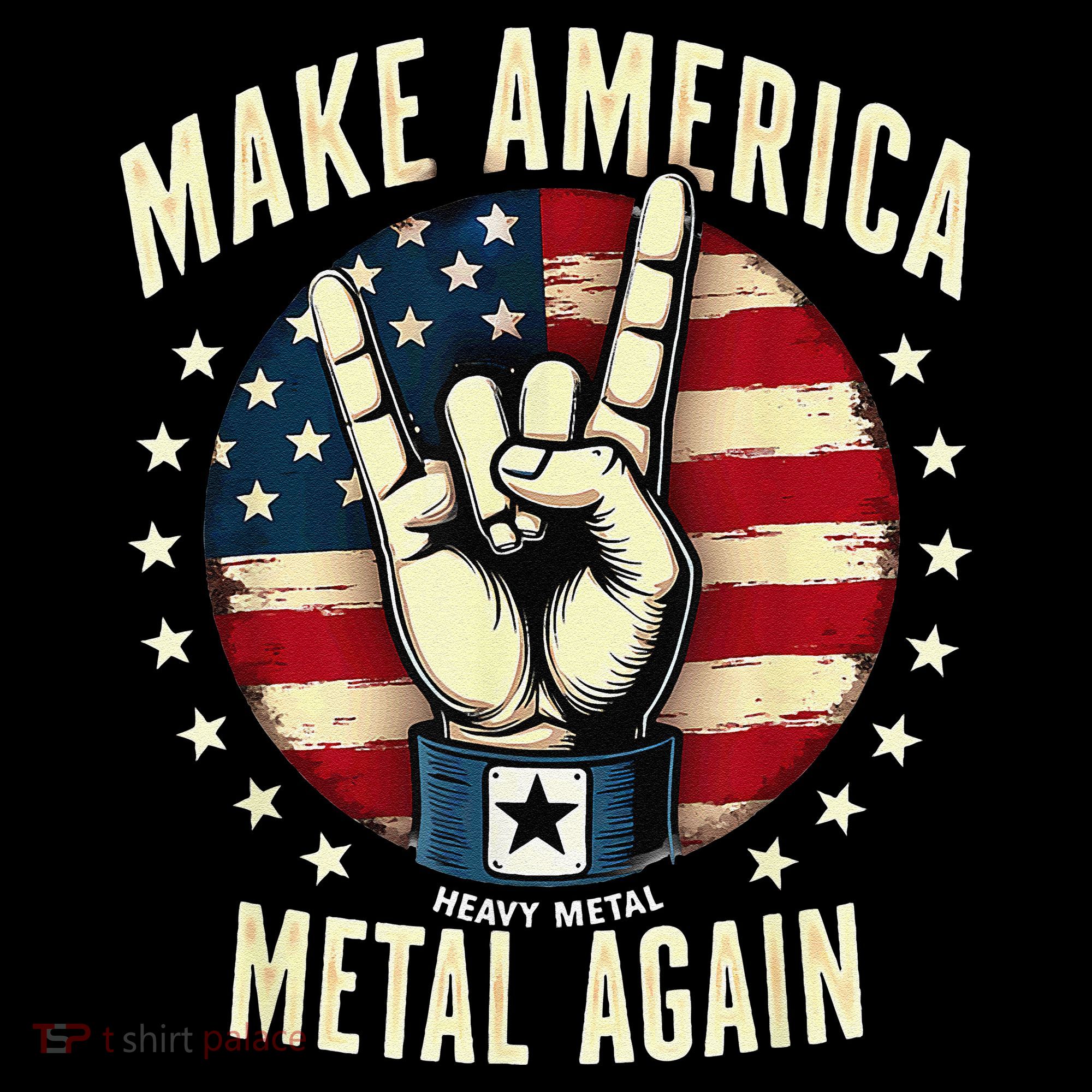 Patriotic Trump Rock Hand Make America Metal Again Coffee Mug