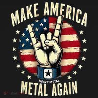 Patriotic Trump Rock Hand Make America Metal Again Women's Hoodie thumb 2
