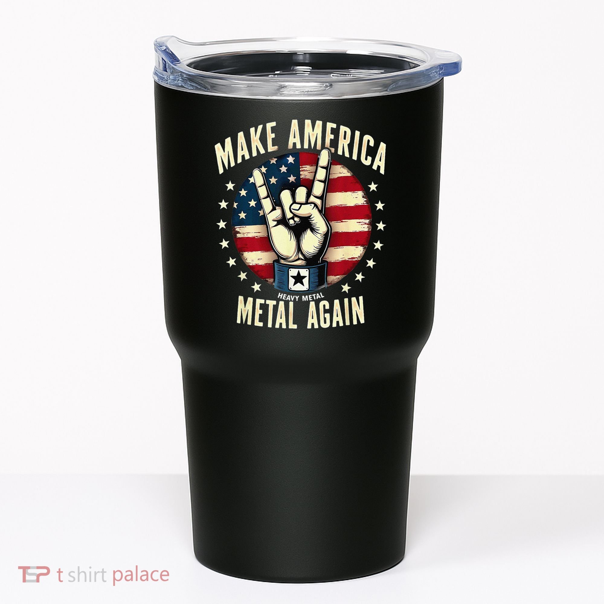 Patriotic Trump Rock Hand Make America Metal Again Tumbler
