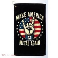 Patriotic Trump Rock Hand Make America Metal Again Golf Towel thumb 0