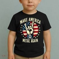 Patriotic Trump Rock Hand Make America Metal Again Toddler T-Shirt thumb 2