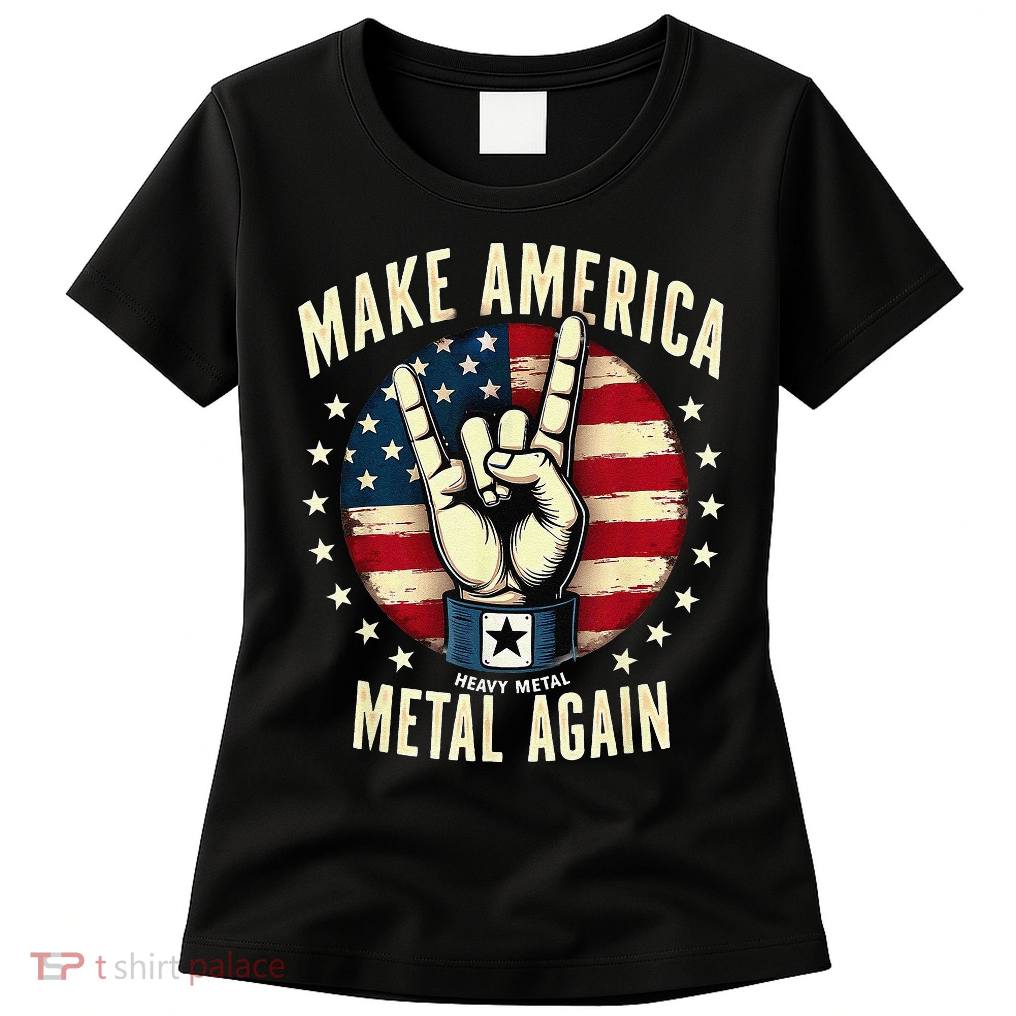 Patriotic Trump Rock Hand Make America Metal Again Women's T-Shirt
