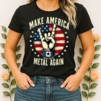 Patriotic Trump Rock Hand Make America Metal Again Women's T-Shirt thumb 2