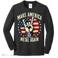 Patriotic Trump Rock Hand Make America Metal Again Kids Long Sleeve Shirt thumb 0