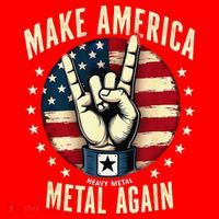Patriotic Trump Rock Hand Make America Metal Again Santa Hat thumb 1