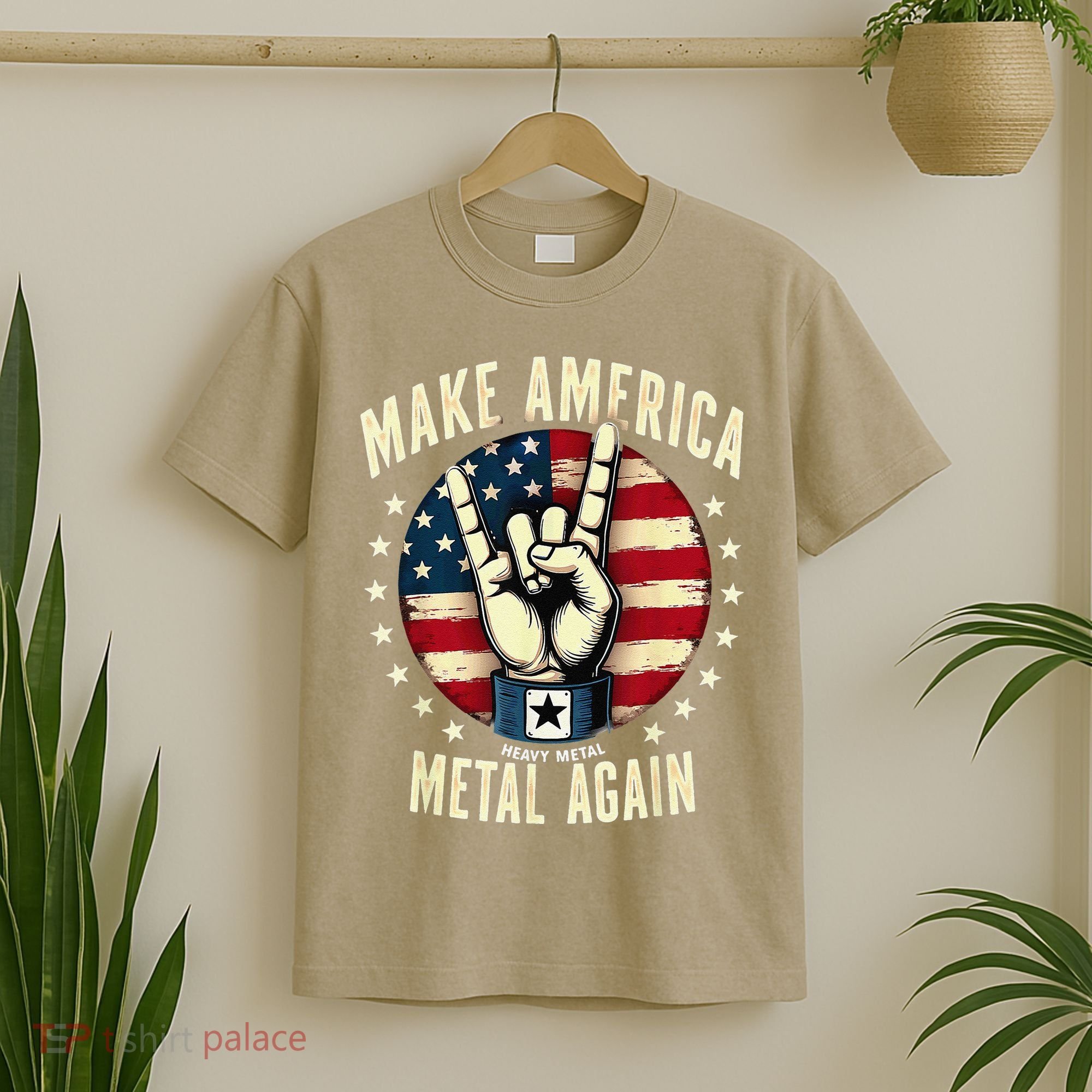 Patriotic Trump Rock Hand Make America Metal Again T-Shirt