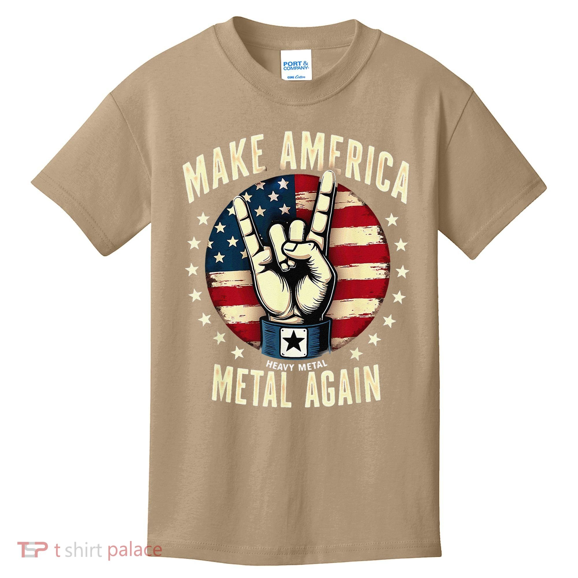 Patriotic Trump Rock Hand Make America Metal Again Kids T-Shirt