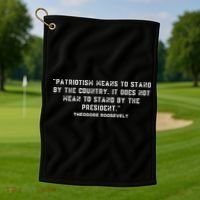 Patriotic Teddy Roosevelt Quote Golf Towel thumb 1