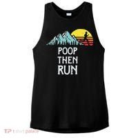 Poop Then Run! Funny Trail Running Graphic Ladies PosiCharge Tri-Blend Wicking Tank thumb 0