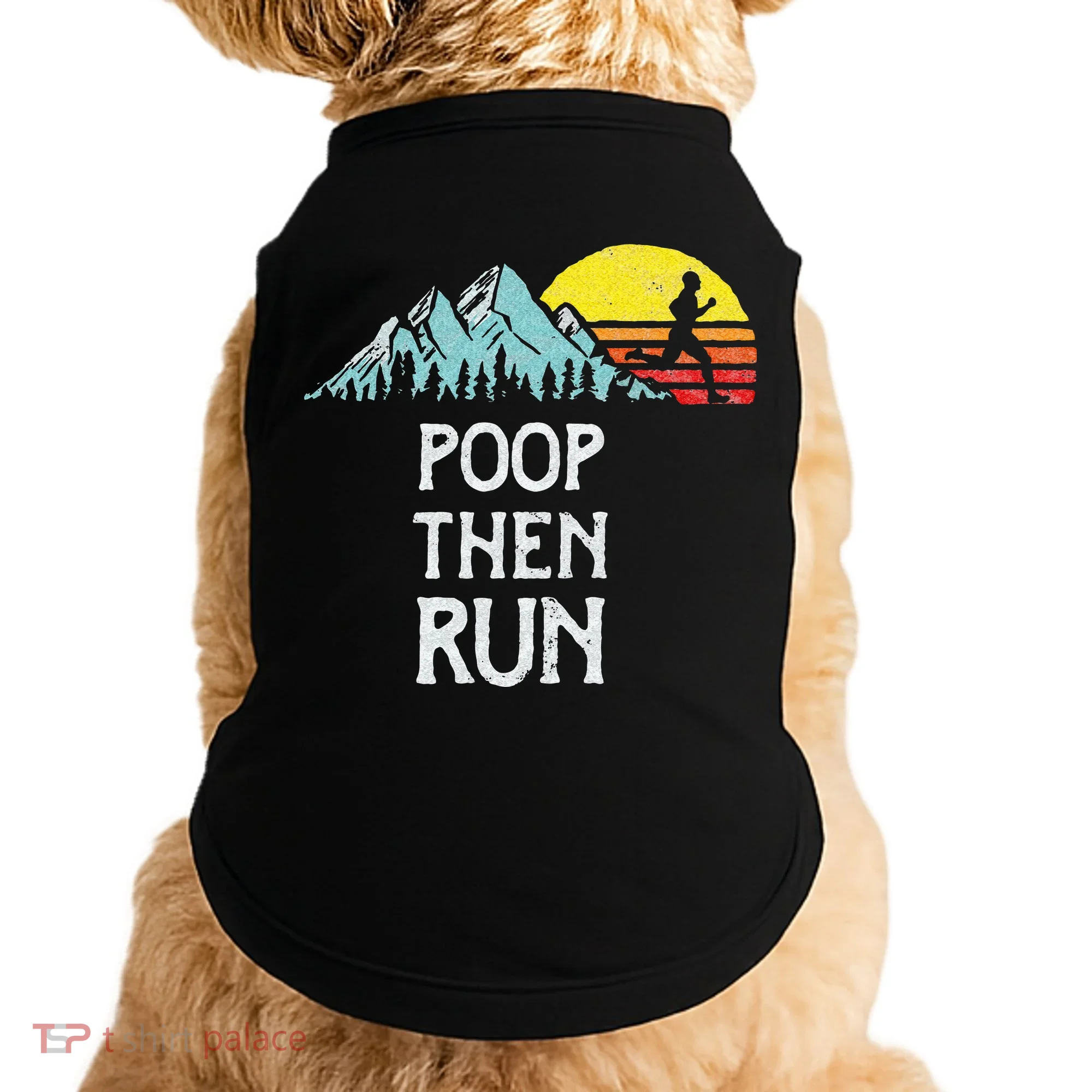 Poop Then Run! Funny Trail Running Graphic Doggie Tank