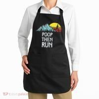 Poop Then Run! Funny Trail Running Graphic Apron thumb 2