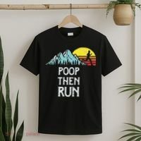 Poop Then Run! Funny Trail Running Graphic T-Shirt thumb 2