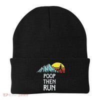 Poop Then Run! Funny Trail Running Graphic Beanie thumb 0