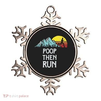 Poop Then Run! Funny Trail Running Graphic Ornament