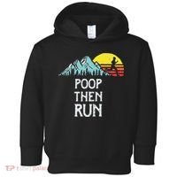 Poop Then Run! Funny Trail Running Graphic Toddler Hoodie thumb 0