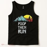 Poop Then Run! Funny Trail Running Graphic Tank Top thumb 2