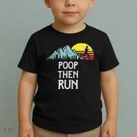 Poop Then Run! Funny Trail Running Graphic Toddler T-Shirt thumb 2