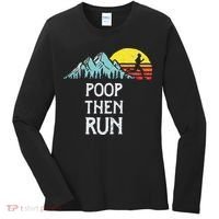 Poop Then Run! Funny Trail Running Graphic Women's Long Sleeve Shirt thumb 0