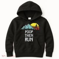 Poop Then Run! Funny Trail Running Graphic Kids Hoodie thumb 0