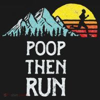Poop Then Run! Funny Trail Running Graphic Kids T-Shirt thumb 4