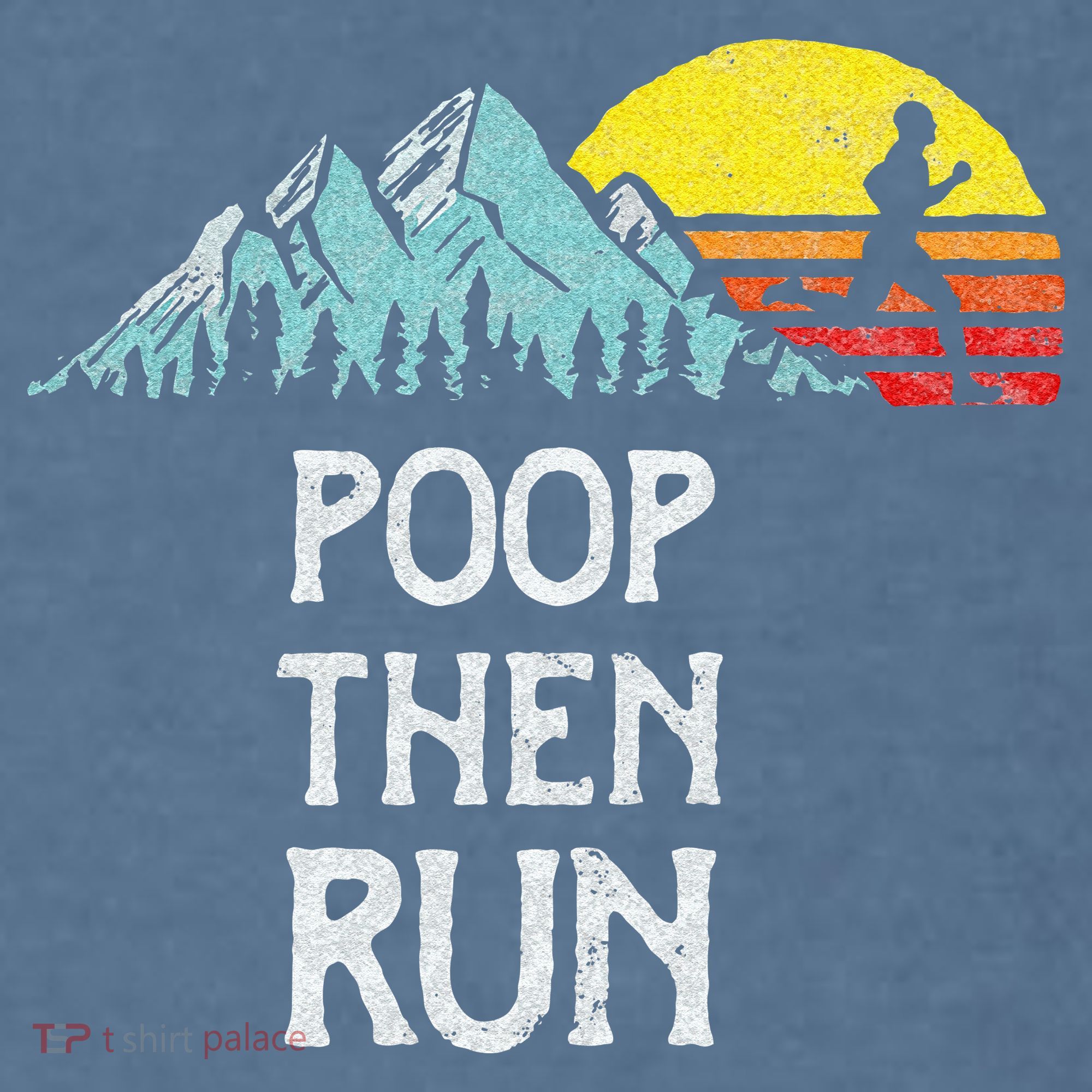 Poop Then Run! Funny Trail Running Graphic Comfort Colors Garment-Dyed Hooded Sweatshirt