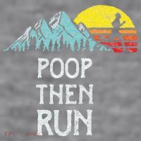 Poop Then Run! Funny Trail Running Graphic Women's Racerback Cropped Tank thumb 2