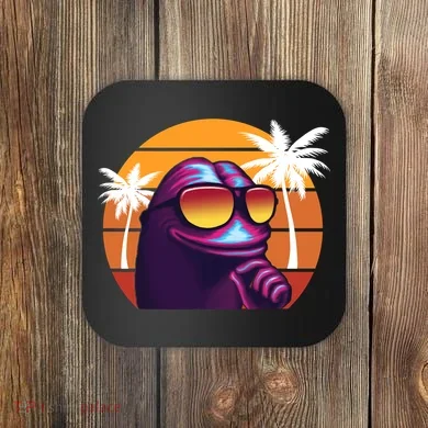 Pepe Tropical Retro Sunset Coaster