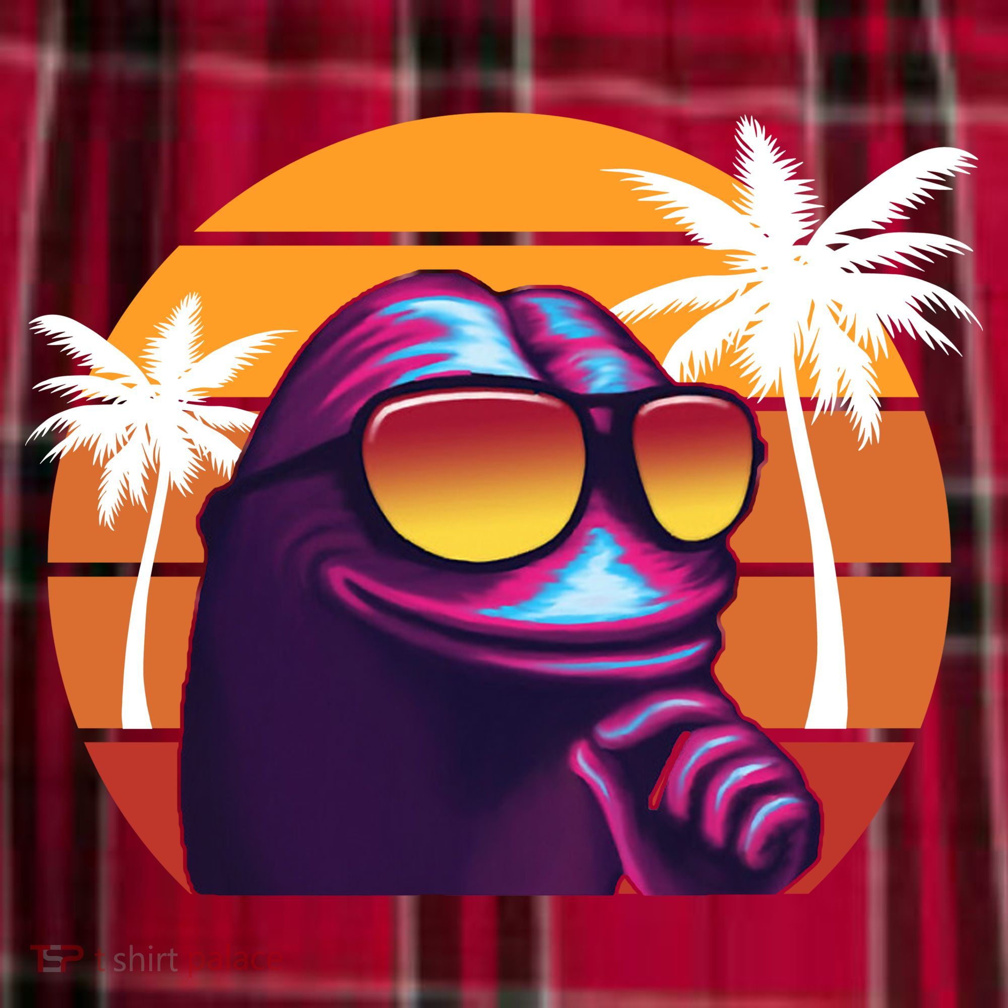 Pepe Tropical Retro Sunset Men's Flannel Plaid Pajama Pants