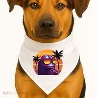 Pepe Tropical Retro Sunset USA-Made Doggie Bandana thumb 1