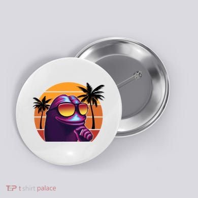 Pepe Tropical Retro Sunset Button