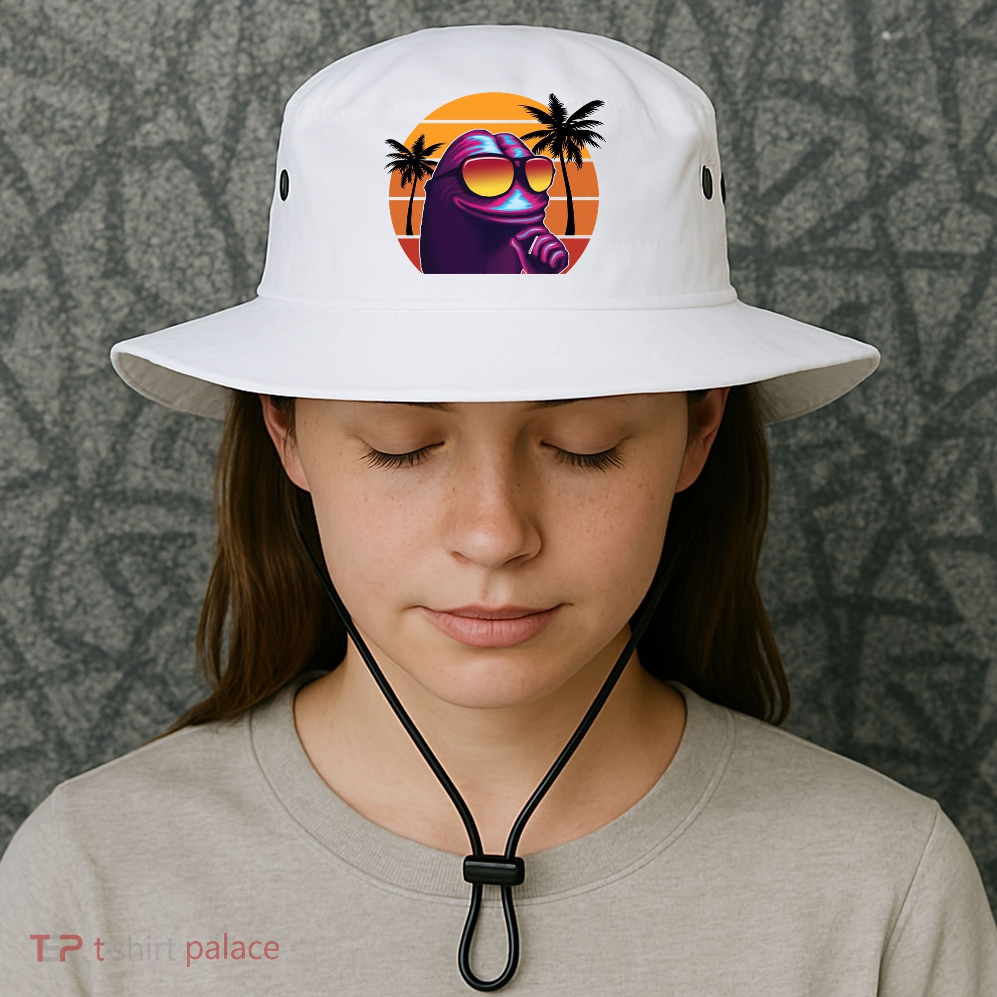 Pepe Tropical Retro Sunset Bucket Hat
