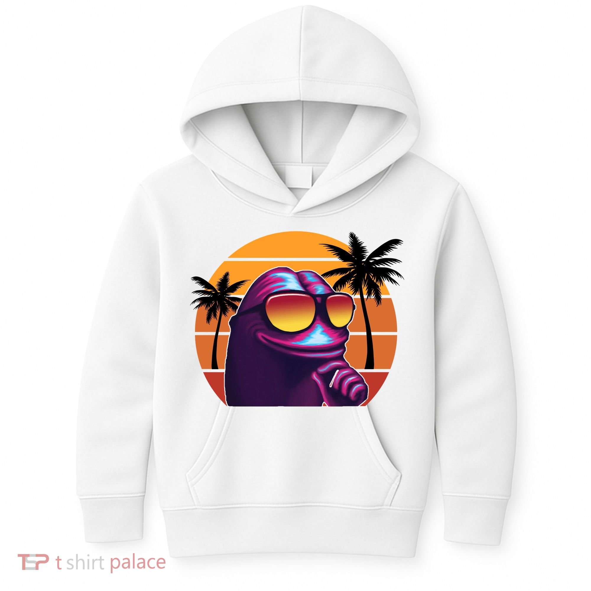 Pepe Tropical Retro Sunset Kids Hoodie