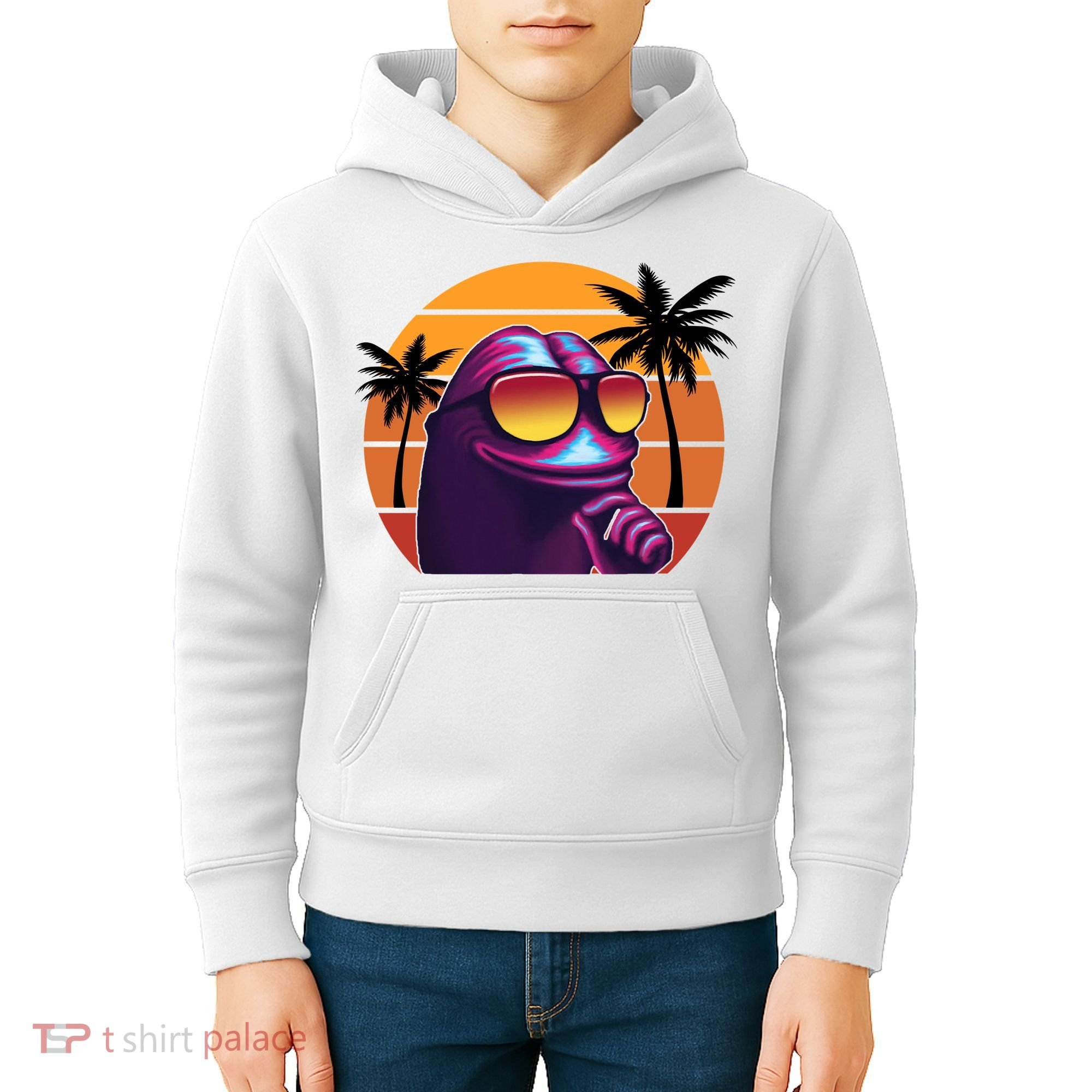 Pepe Tropical Retro Sunset Kids Hoodie