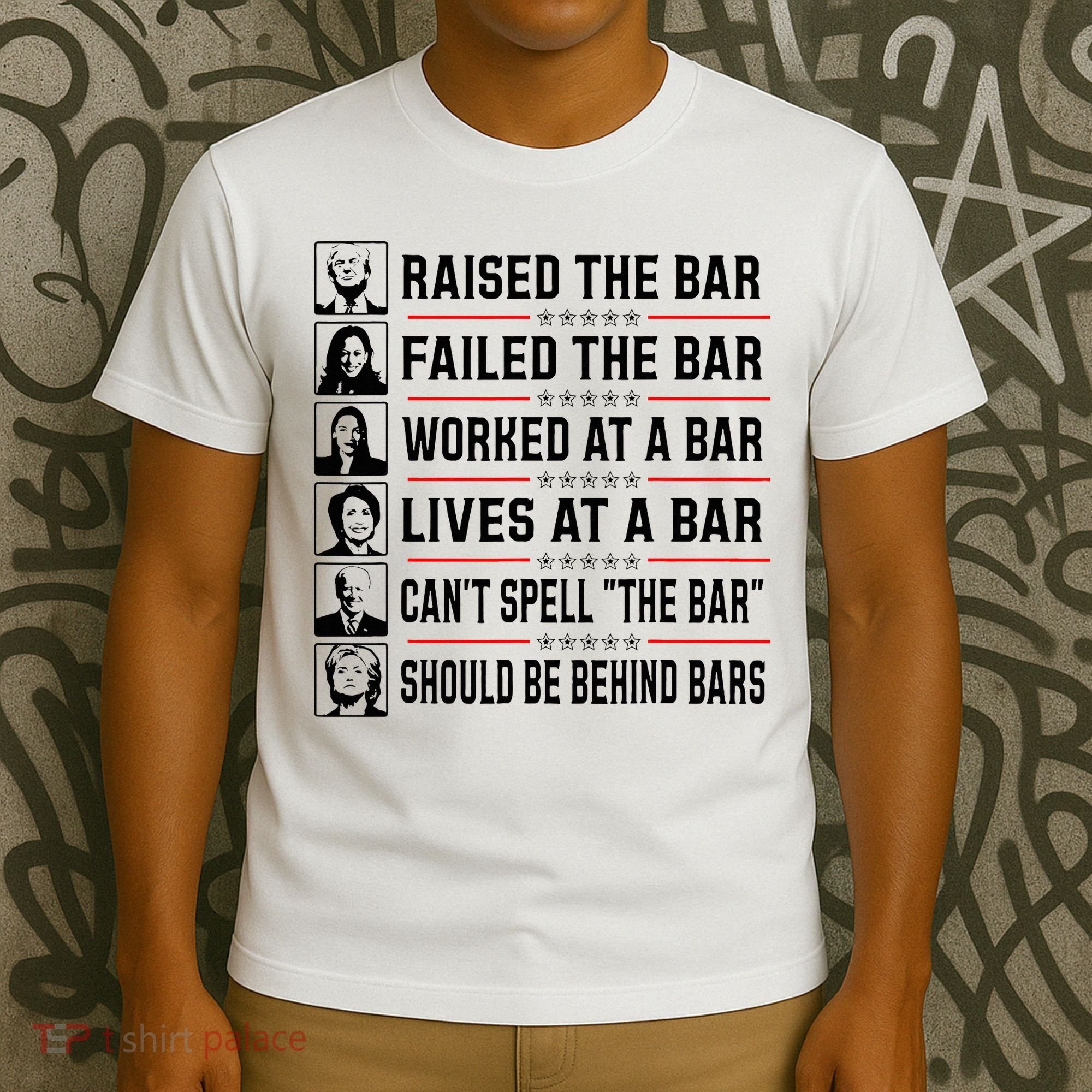Pro Trump Raised The Bar Funny Political Anti Biden Meme T-Shirt