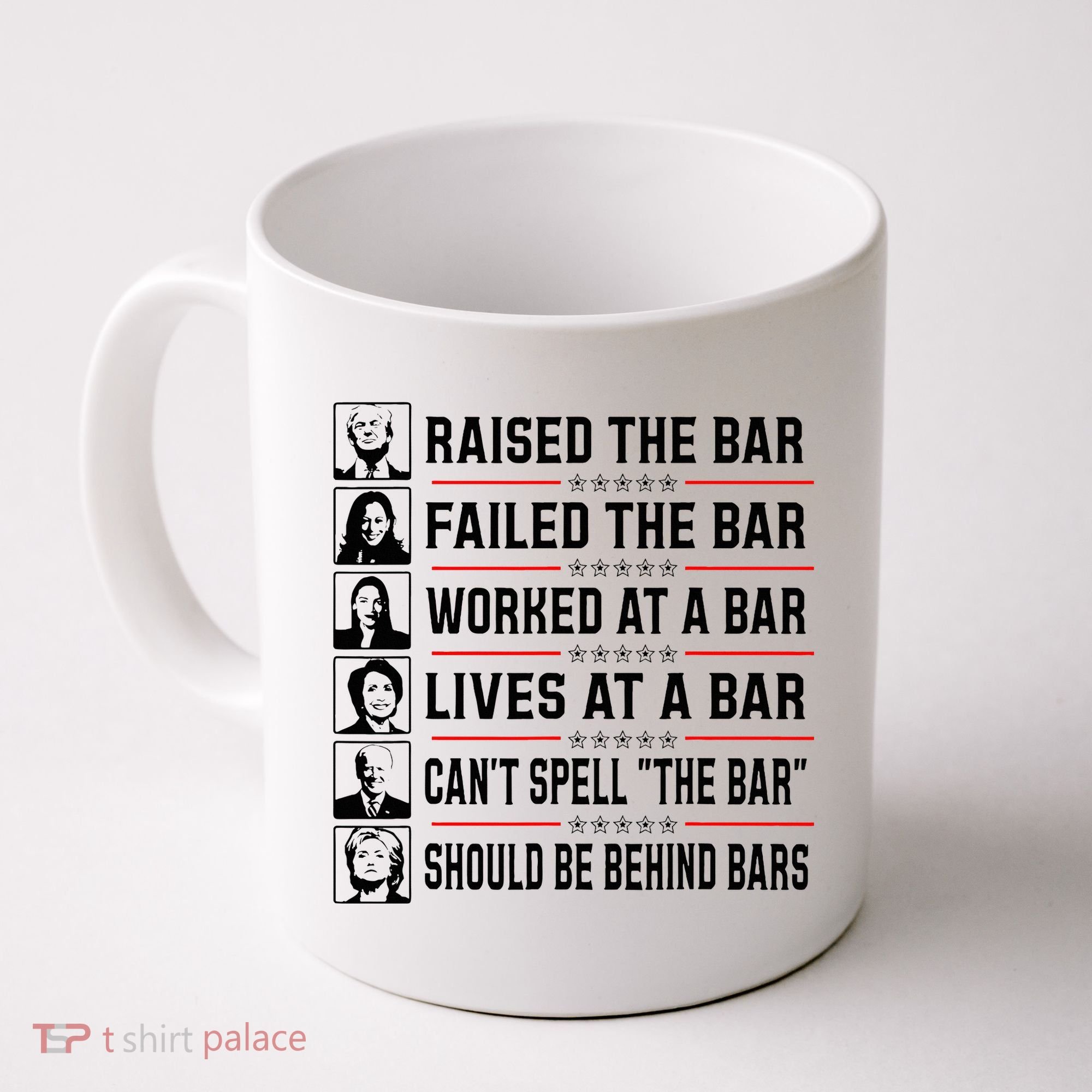 Pro Trump Raised The Bar Funny Political Anti Biden Meme Coffee Mug