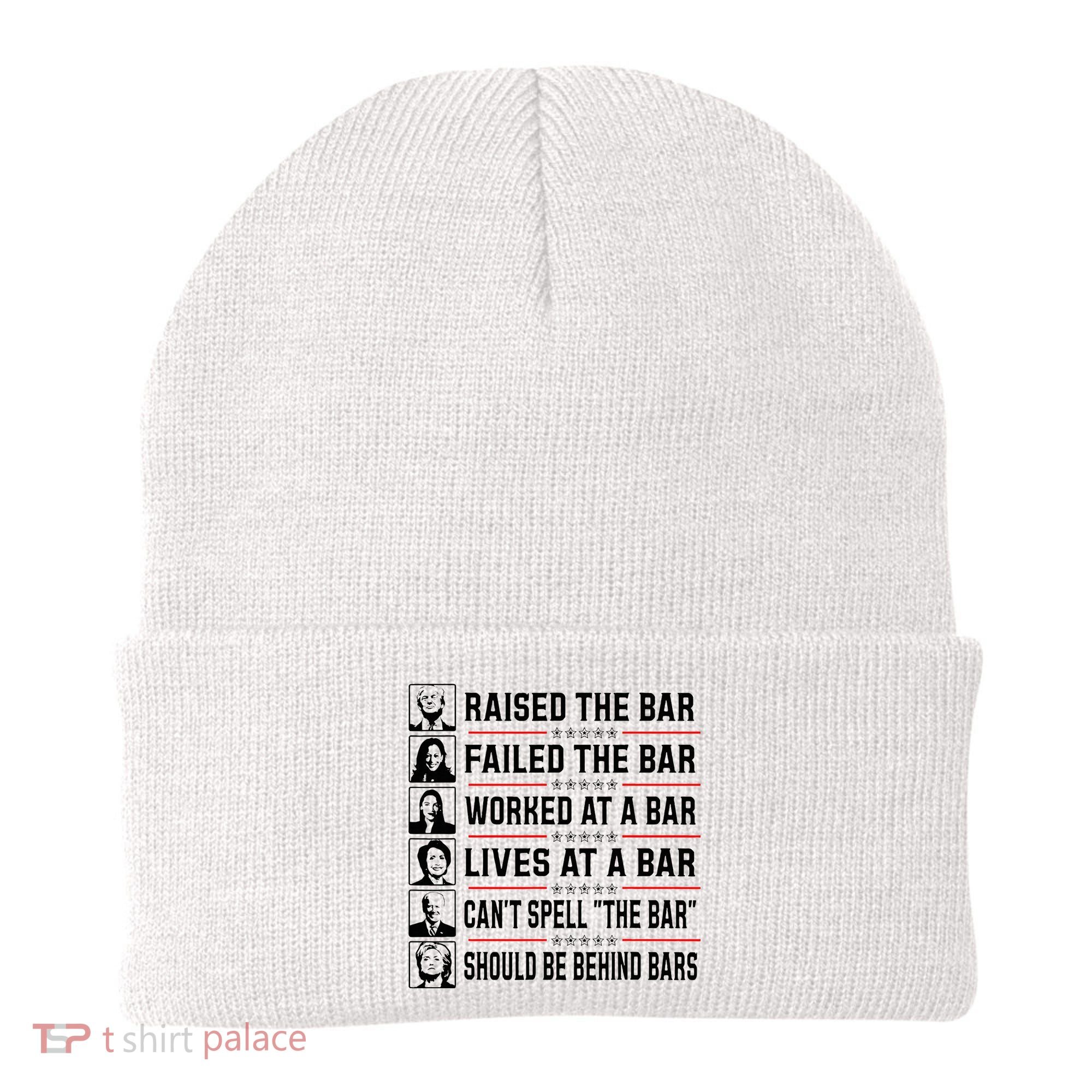 Pro Trump Raised The Bar Funny Political Anti Biden Meme Beanie