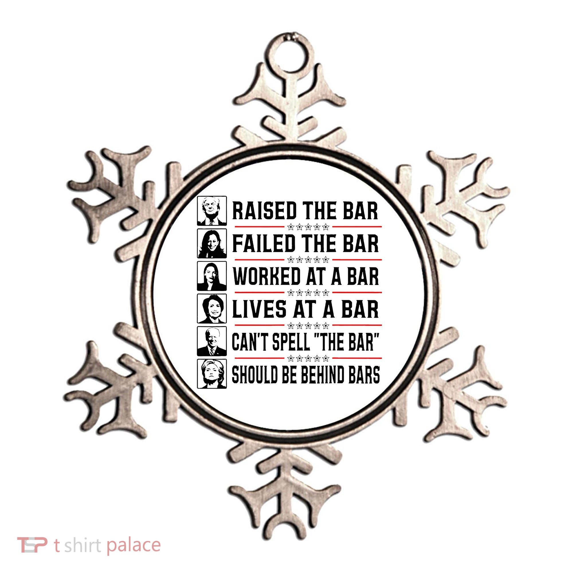 Pro Trump Raised The Bar Funny Political Anti Biden Meme Ornament