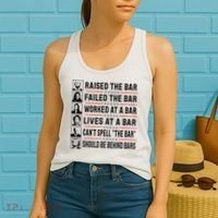 Pro Trump Raised The Bar Funny Political Anti Biden Meme Women's Tank Top thumb 2