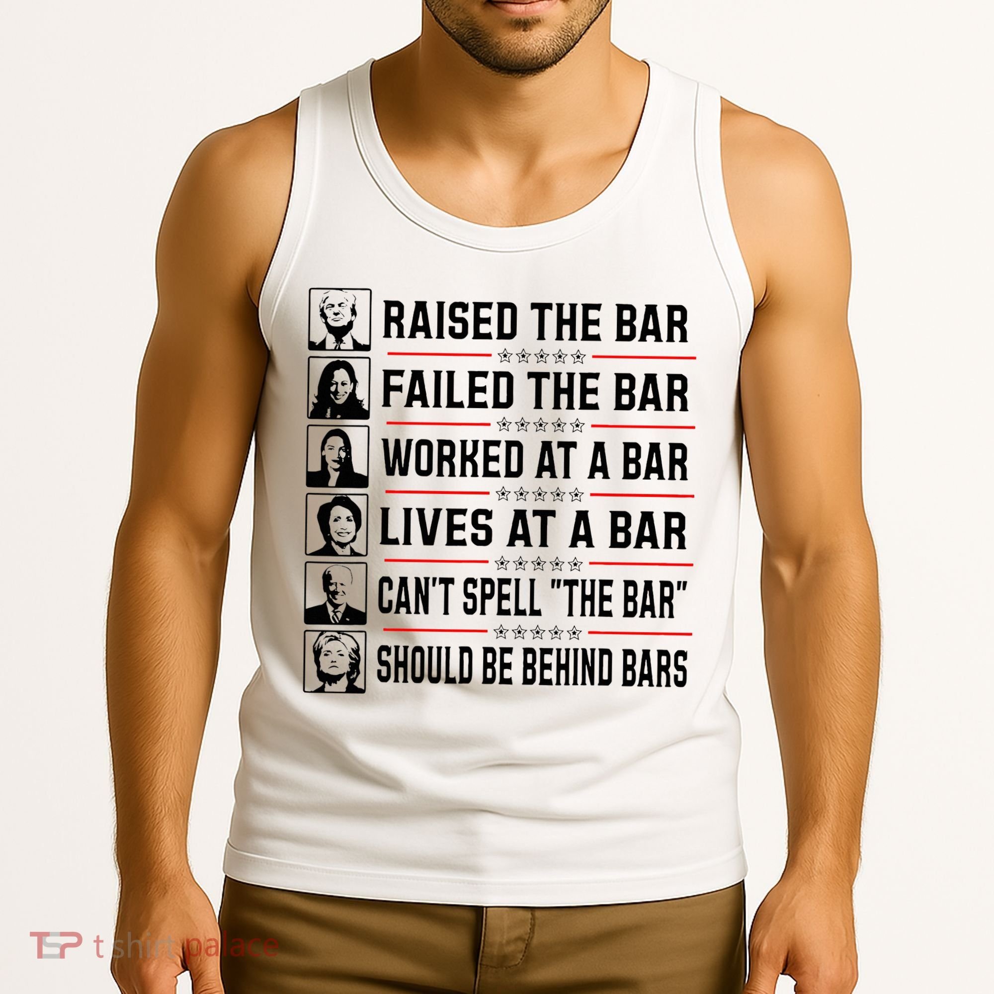 Pro Trump Raised The Bar Funny Political Anti Biden Meme Tank Top