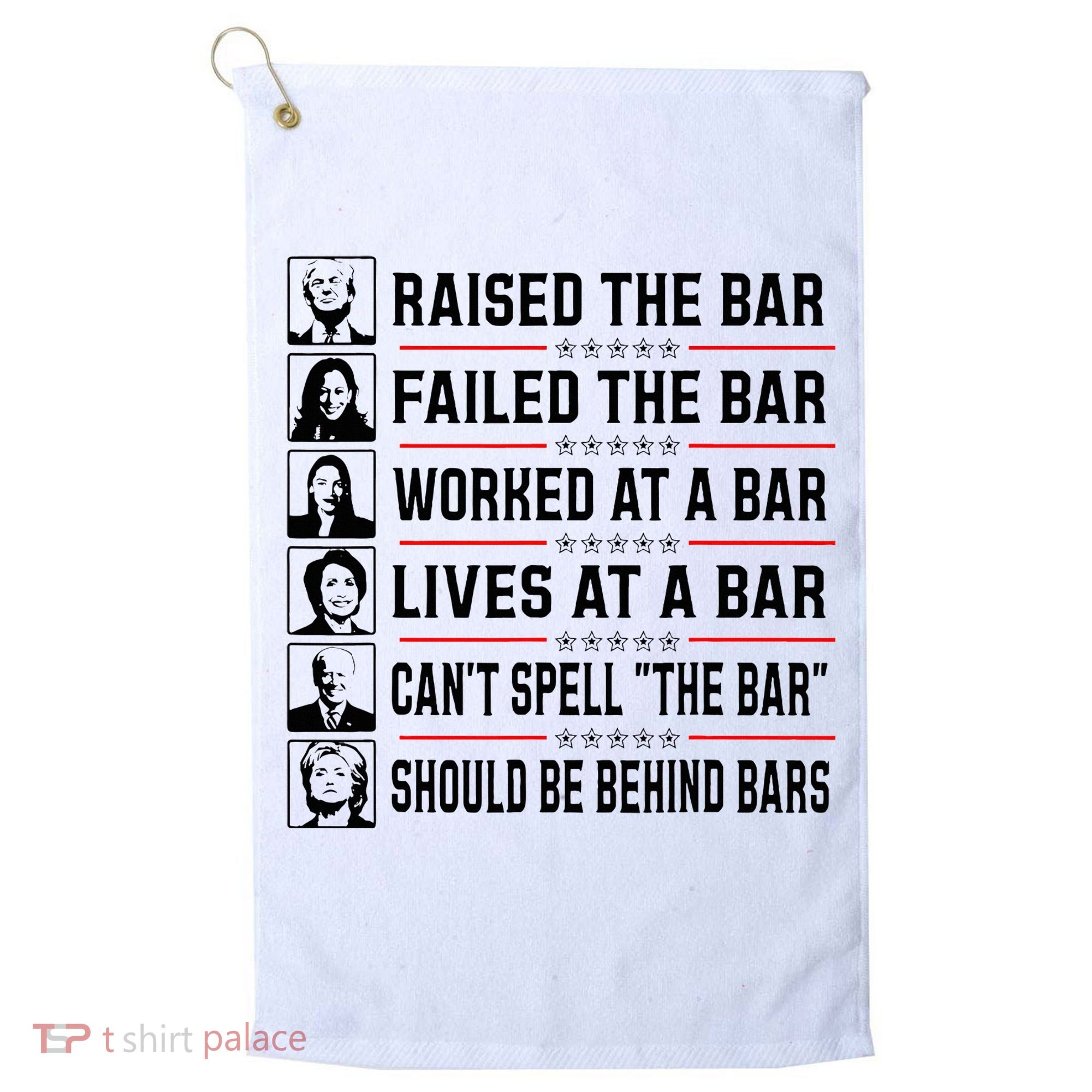 Pro Trump Raised The Bar Funny Political Anti Biden Meme Golf Towel