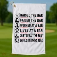Pro Trump Raised The Bar Funny Political Anti Biden Meme Golf Towel thumb 1