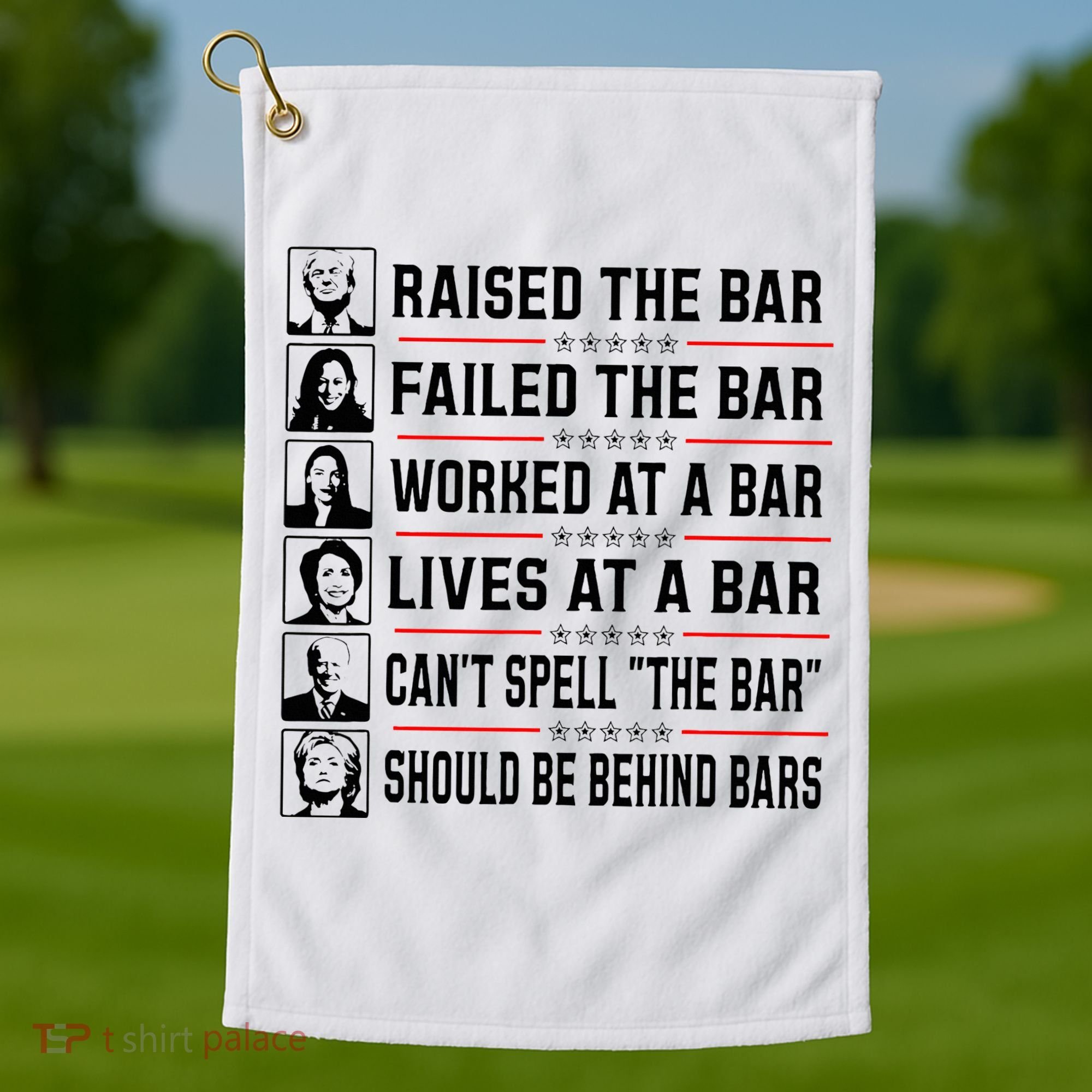 Pro Trump Raised The Bar Funny Political Anti Biden Meme Golf Towel