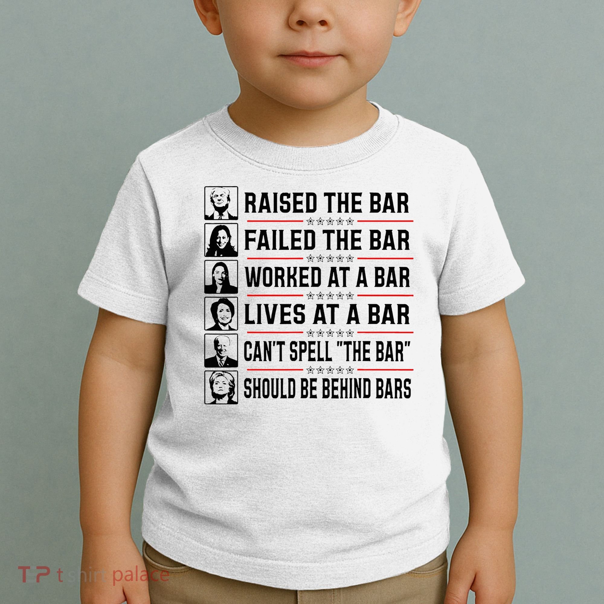 Pro Trump Raised The Bar Funny Political Anti Biden Meme Toddler T-Shirt