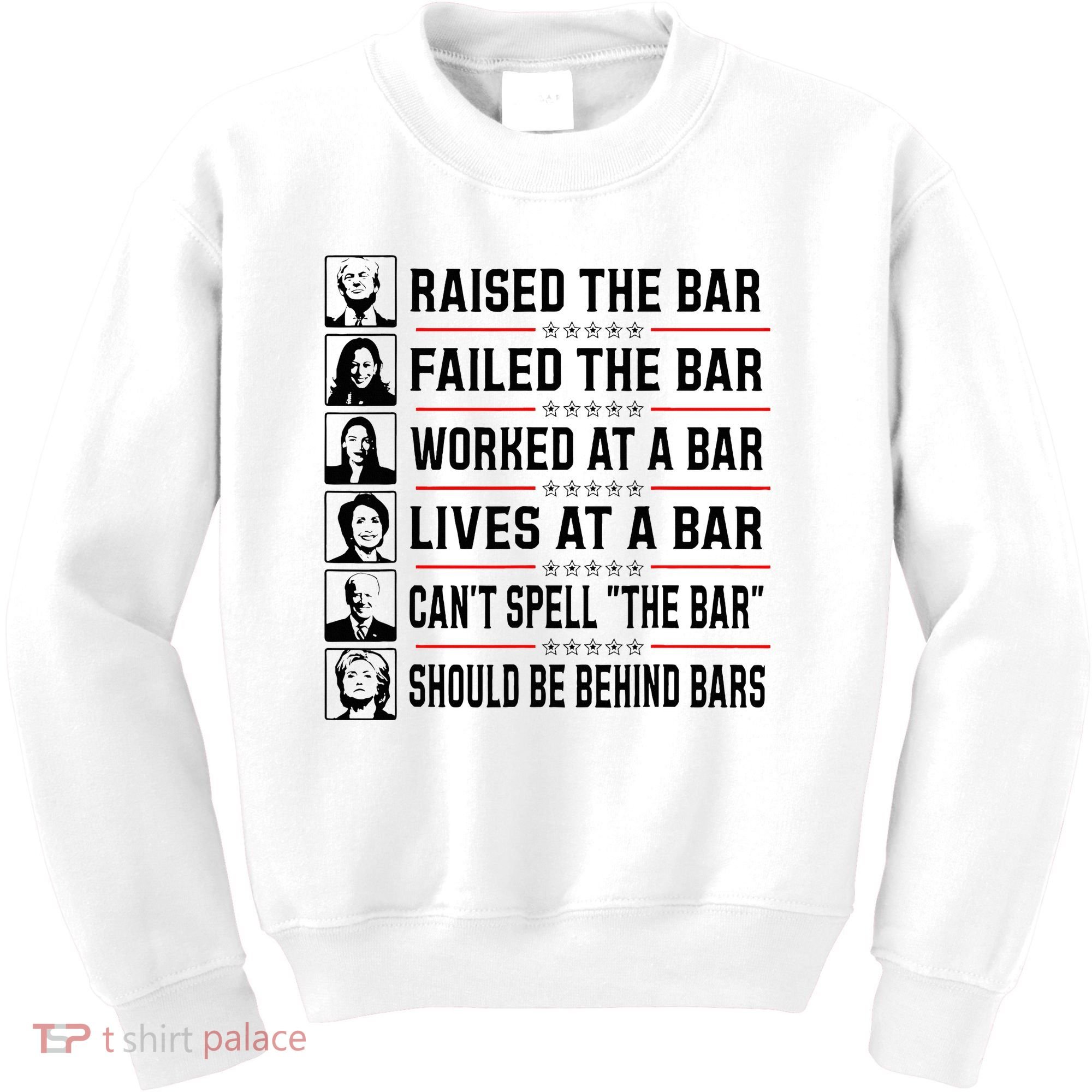 Pro Trump Raised The Bar Funny Political Anti Biden Meme Kids Sweatshirt